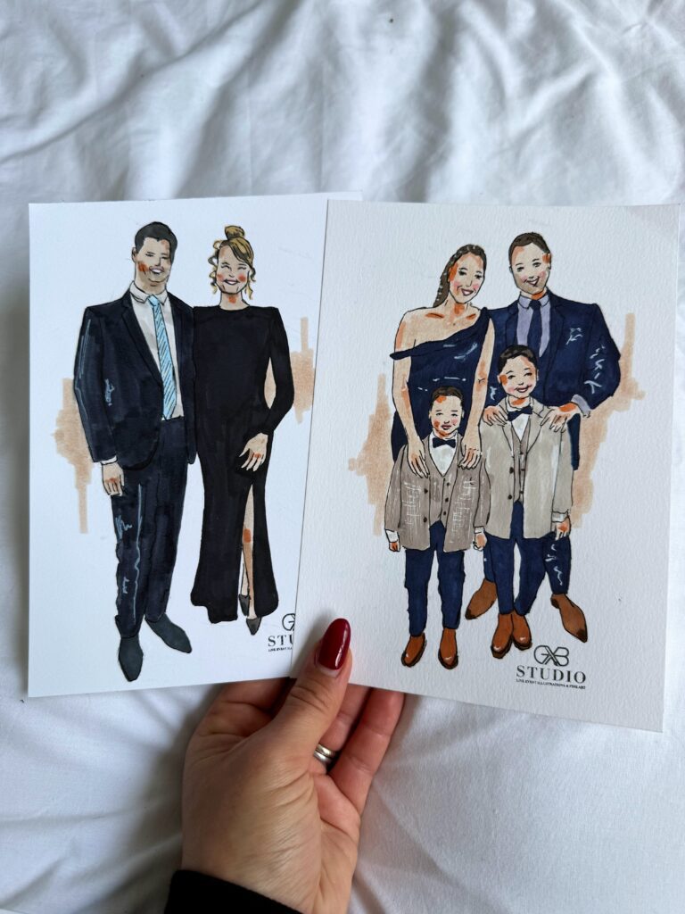 Custom guest illustrations for event welcome signage